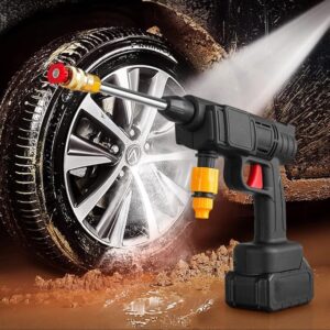 Automatic Cordless Car Wash Spray Gun | 48V High Pressure Lithium Battery | Wireless Foam Jet Washer With Box (Double Battery)