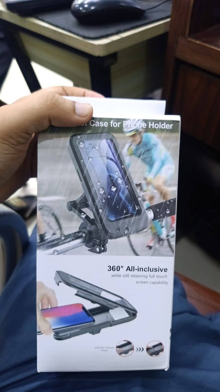 Waterproof Bike Phone Mount - 360ยฐ Rotatable Motorcycle & Bicycle Mobile Holder - Adjustable Touch Screen Handlebar Phone Support for All Bikes - Image 3