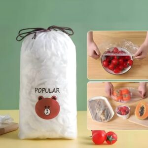 Disposable Plastic Wrap Covers Elastic Tight Food Grade Fresh Keeping Dust Proof Insect Proof Kitchen Accessories