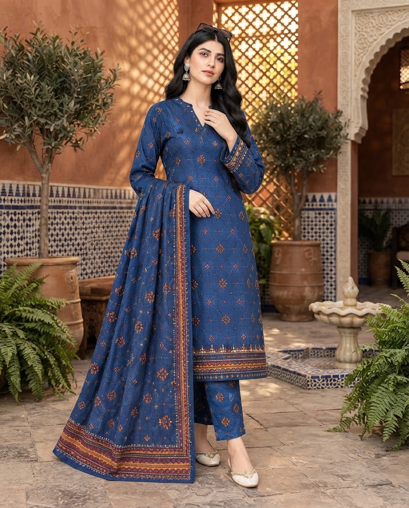 SALIM 3 Piece Printed Lawn Suit โ Design 10 | Digital Printed Lawn - Image 3