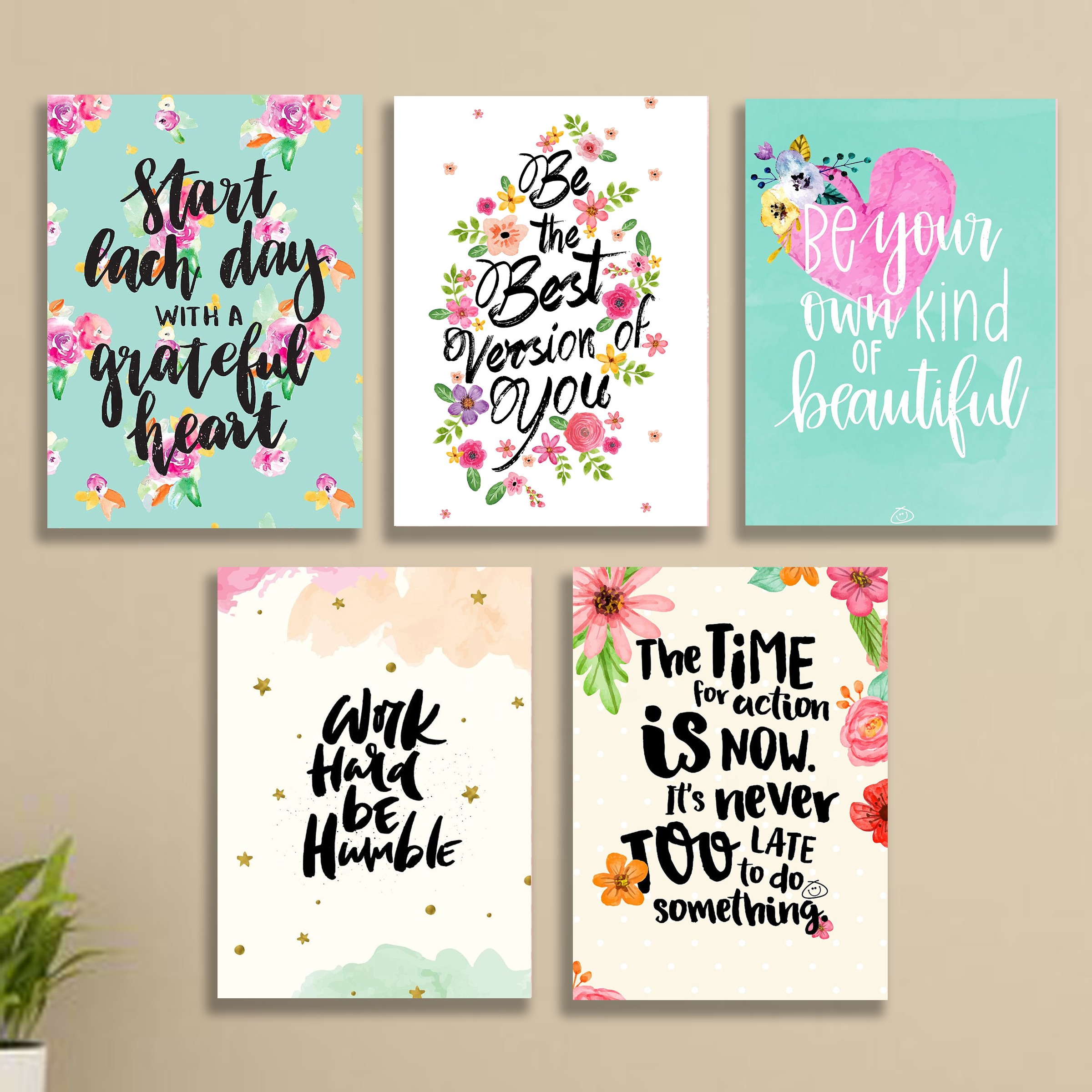 Set of 5 Premium Wall Art Photo Tiles โ Modern Home Decor Sets