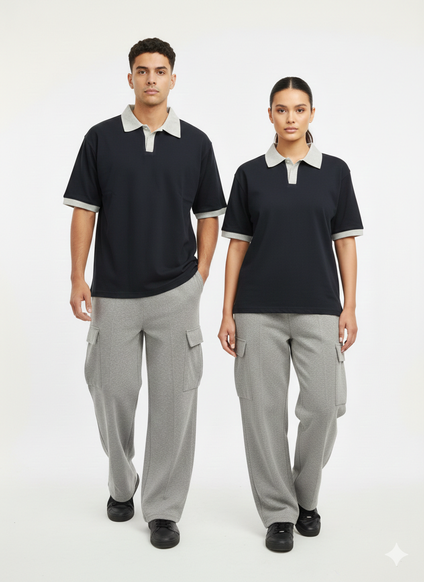 Men’s Stylish Track Suit – Premium Polo T-Shirt & Soft Cargo Trouser Set | Comfortable Casual Sportswear for Gym, Travel & Daily Wear