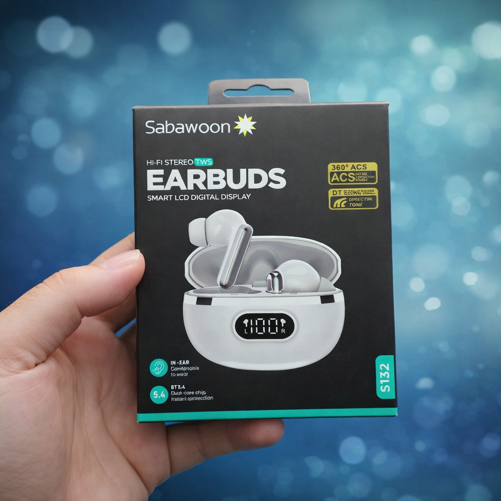 Sabawoon Smart Digital Display Wireless Earbuds โ Bluetooth these earbuds are perfect for music & gaming - Image 2