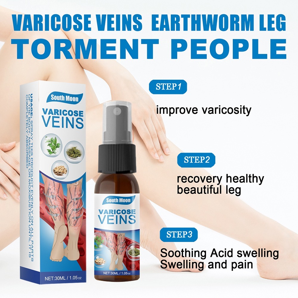 South Moon Varicose Veins Treatment Spray – 30ml Advanced Formula for Spider Veins, Leg Pain & Swelling Relief