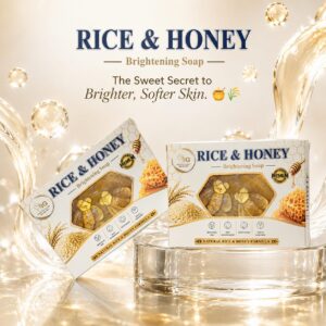 Instant Glow Rice & Honey Brightening Soap โ Handmade Moisturizing Soap with Rice Extract & Natural Honey for Glowing, Soft & Even-Toned Skin | Paraben & Sulfate Free
