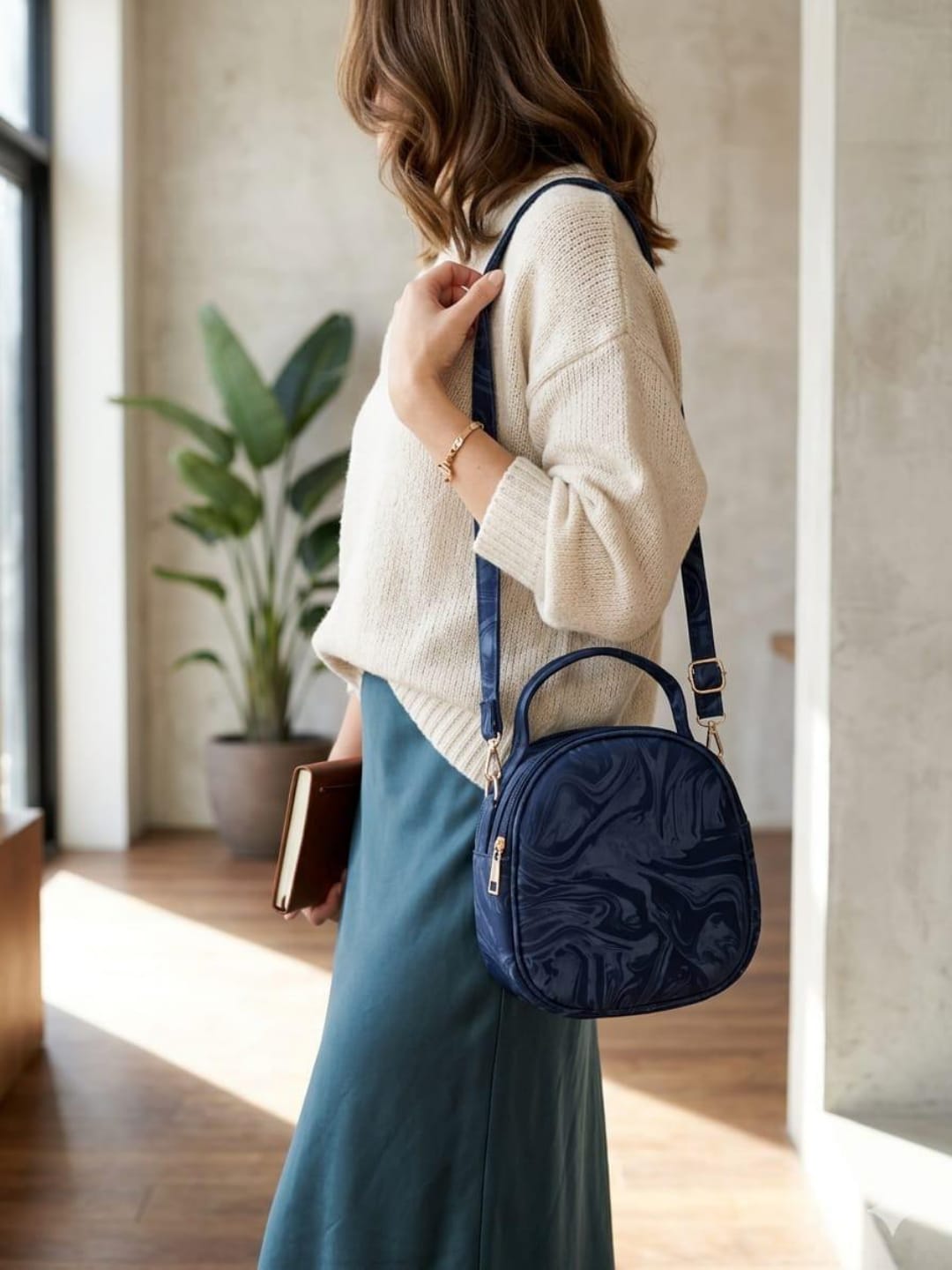 Marble Gloss Mini Crossbody Handbag - Image 2