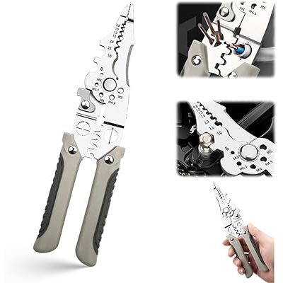 Multi-Function Wire Stripper and Cutter โ 10-in-1 Electrical Hand Tool with Cutting, Stripping, Crimping & Screwdriver Functions (Random Color)