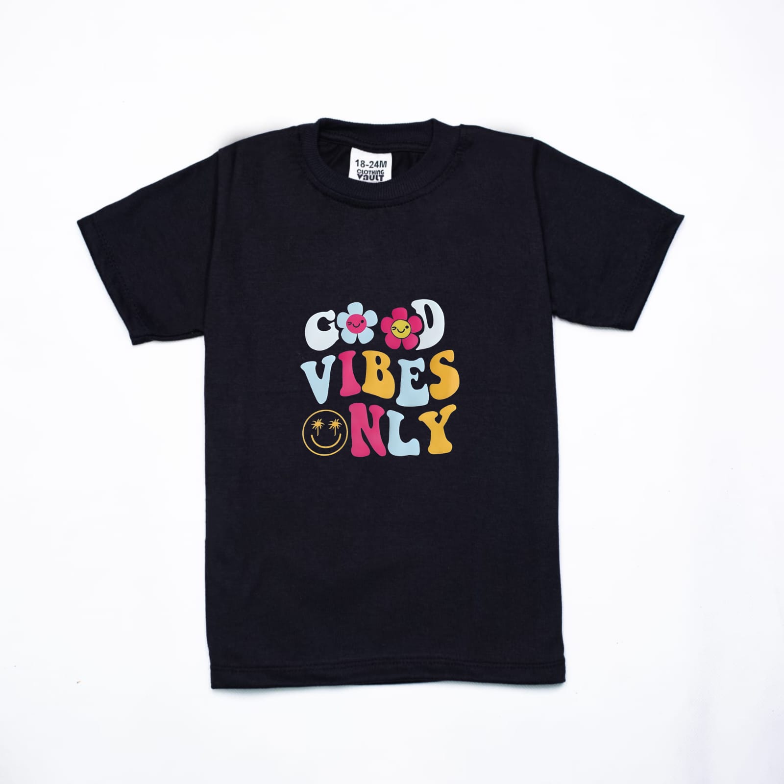 Good Vibes Only Printed Kids T-Shirt - Image 4