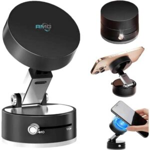 Double-Sided Vacuum Magnetic Phone Holder โ Adjustable Foldable Rotating Suction Mount