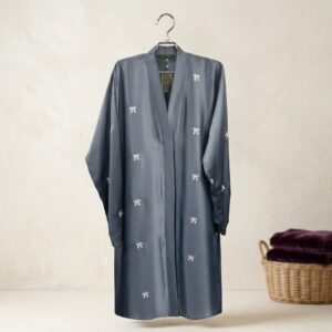 Premium TikTok Fabric Bow Embroidered Abaya – Standard Size
