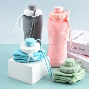 Silicone Folding Bottle | 600ML Silicon Foldable Bottle | Smart Travel Bottle Collapsible Design (Random Color)