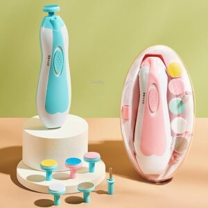 Premium 6-in-1 Electric Baby Nail Trimmer Set β Safe Infant Nail Filer, Clipper Alternative Kit with Storage Case - Random Color
