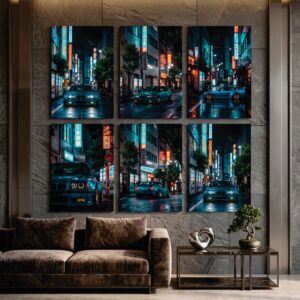 Set of 6 Premium Wall Art Photo Tiles – Modern Home Decor Sets 8x11
