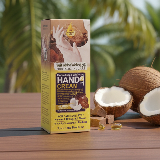 Tropical Essence: 2-in-1 Hydrating & Brightening Coconut Hand Cream - Image 2
