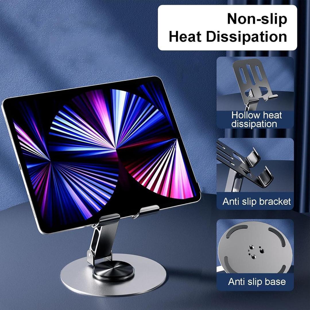 Metal Body Adjustable Phone Holder โ Foldable Desktop Stand for Mobile Phones - Image 2