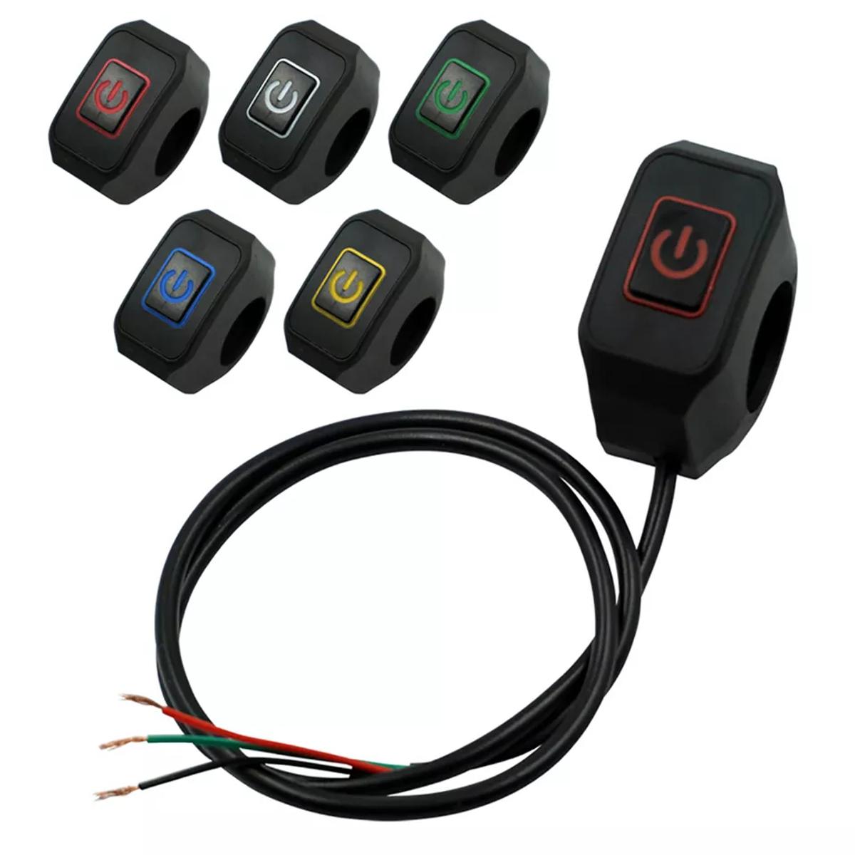 Motorcycle On Off LED Switch Push Button Handlebar Mount | Random Color - Image 2
