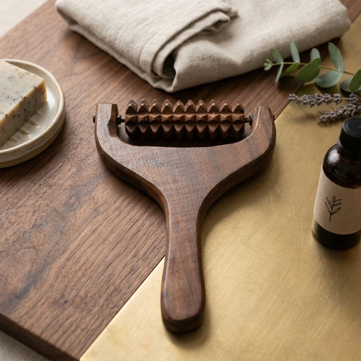 Handcrafted Wooden Scalp, Head, Neck, and Shoulder Massager โ Reflexology & Acupressure Roller