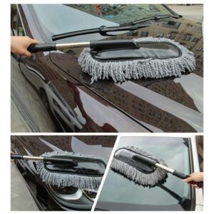 Telescopic Microfiber Car Duster With Long Handle - Automotive Accessory Designed For Dust Removal And Daily Vehicle Maintenance Routine