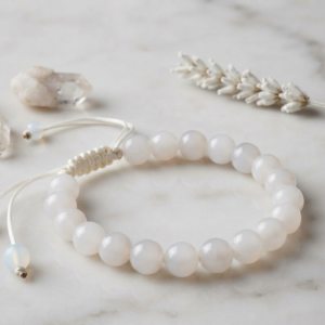 Natural Milky White Aqeeq Stone Bracelet - Genuine Gemstone Beaded Wristband Elegant Handcrafted Jewelry For Men And Women Fashion Accessory