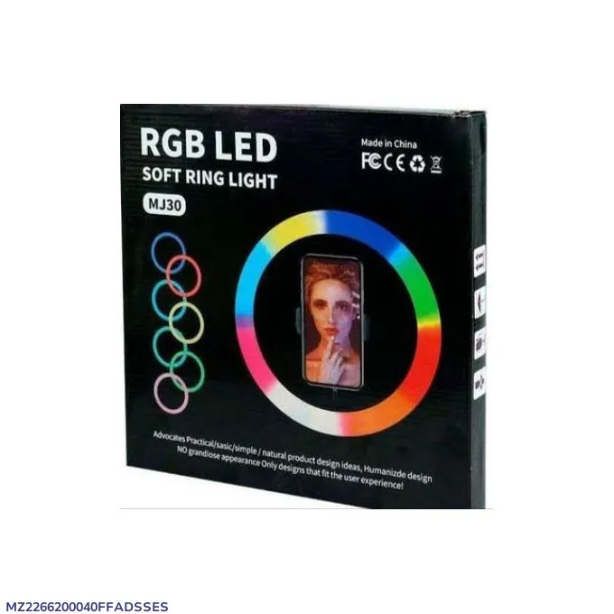 RGB LED Multi Colour Ring Light MJ-30 without stand - Image 2