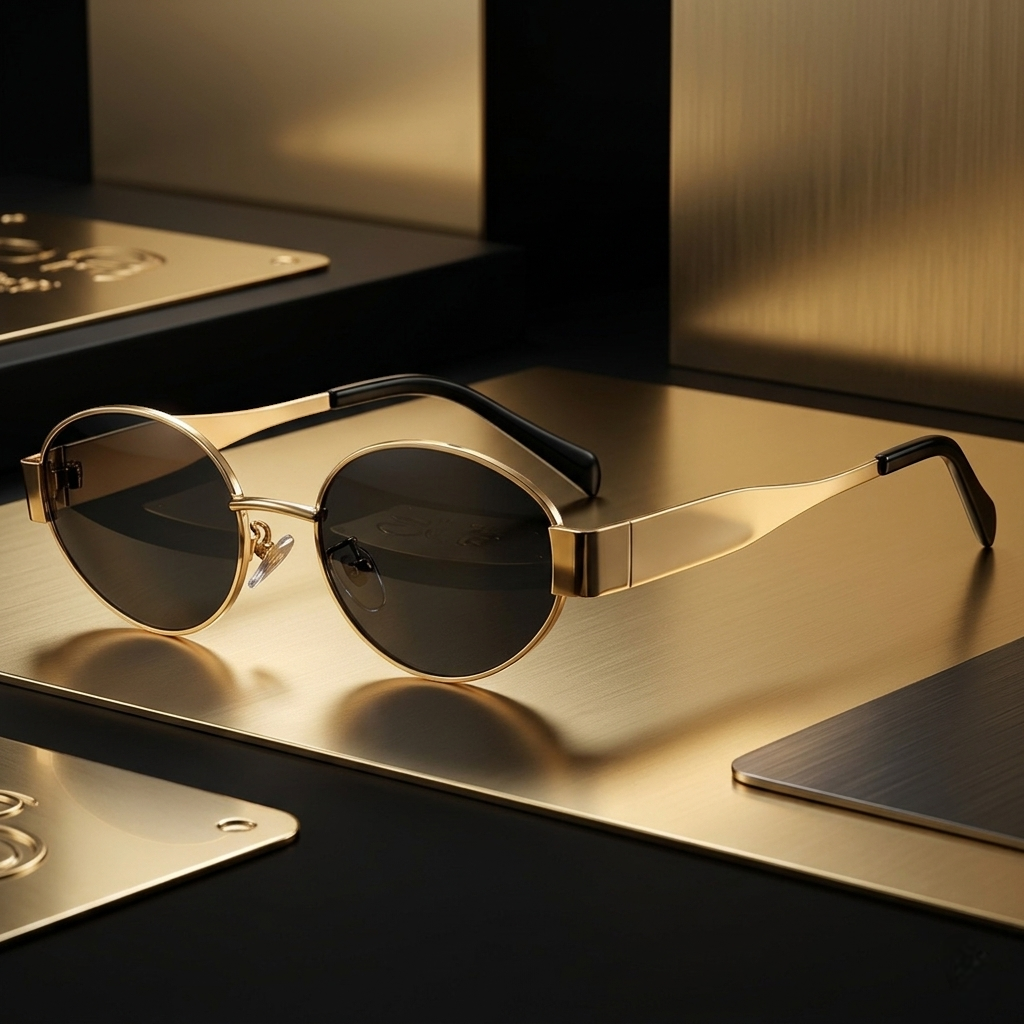 Gold Oval Metal Frame Sunglasses | Retro Fashion Women's Eyewear - Image 6