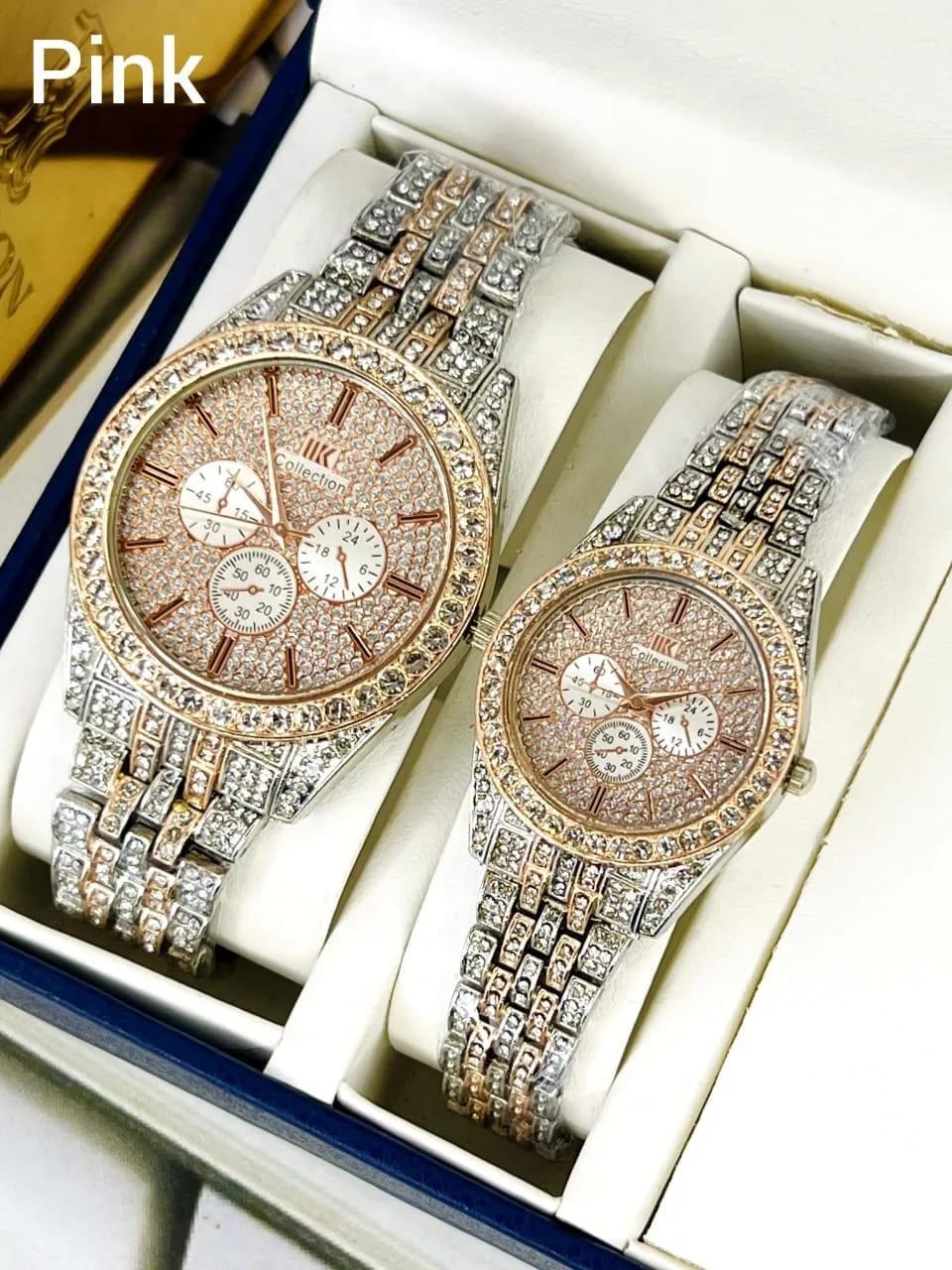 Luxury Diamond-Accented Couple Watch Set (Without Box) - Image 2