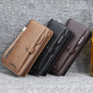 Balebaily Long Zipper Wallet for Men & Women PU Leather Wallet with 15 Card Slots Phone Pocket and Photo Window