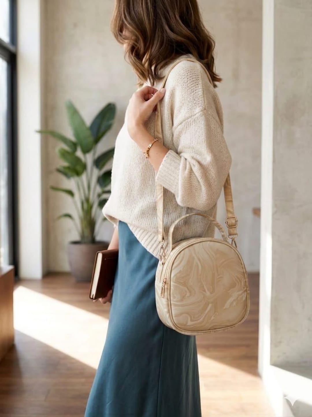 Marble Gloss Mini Crossbody Handbag - Image 5