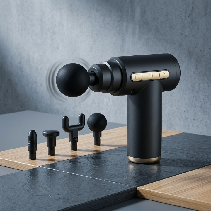 Portable Rechargeable Deep Tissue Massage Gun With Multiple Massage Heads For Muscle Relaxation - Image 3