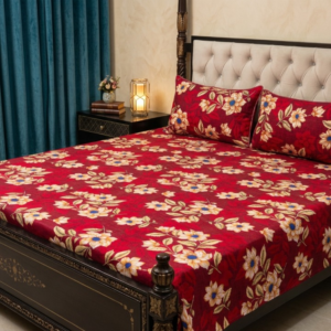 3D Crystal Cotton 3-piece Bedsheet Set - For Bedroom Comfort And Daily Interior Routine (AY0010056)