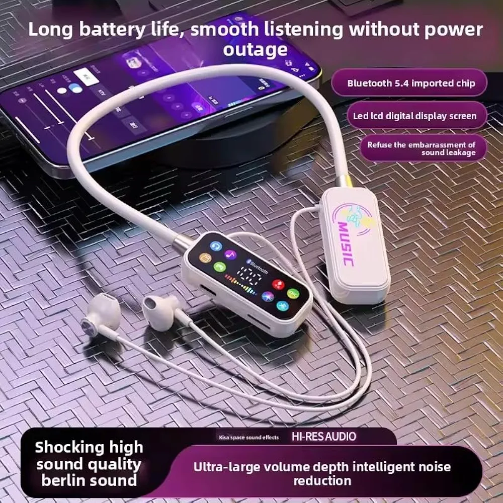 Mf Model YG17 Wireless Neckband Earphones With LED Display - Image 6