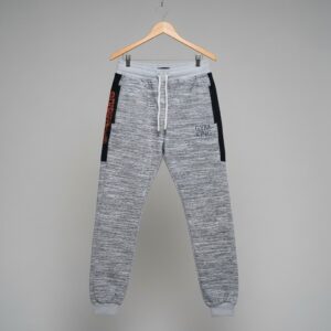 GYM KING Men’s Jogger Trousers | Premium French Terry Fabric | Stylish Grey Melange Slim-Fit Sweatpants for Gym, Sports & Casual Wear