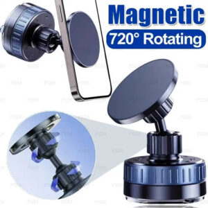 Premium 360° Magnetic Car Phone Mount – Powerful Suction Cup, Foldable Adjustable Dashboard Holder for All Smartphones