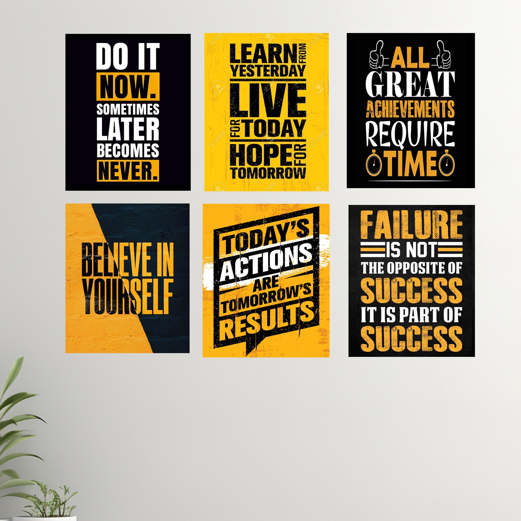 Set of 6 Premium Wall Art Photo Tiles โ Modern Home Decor Sets 8x11