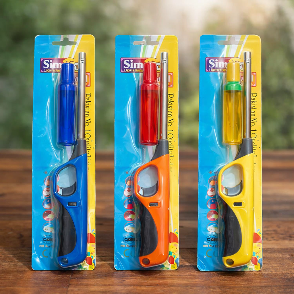 Refillable Gas Kitchen BBQ Candle Lighter with Gas Refill Bottle โ Long Nozzle Multipurpose Flame Lighter - Image 2