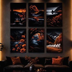 Set of 6 Premium Wall Art Photo Tiles – Modern Home Decor Sets 8x11