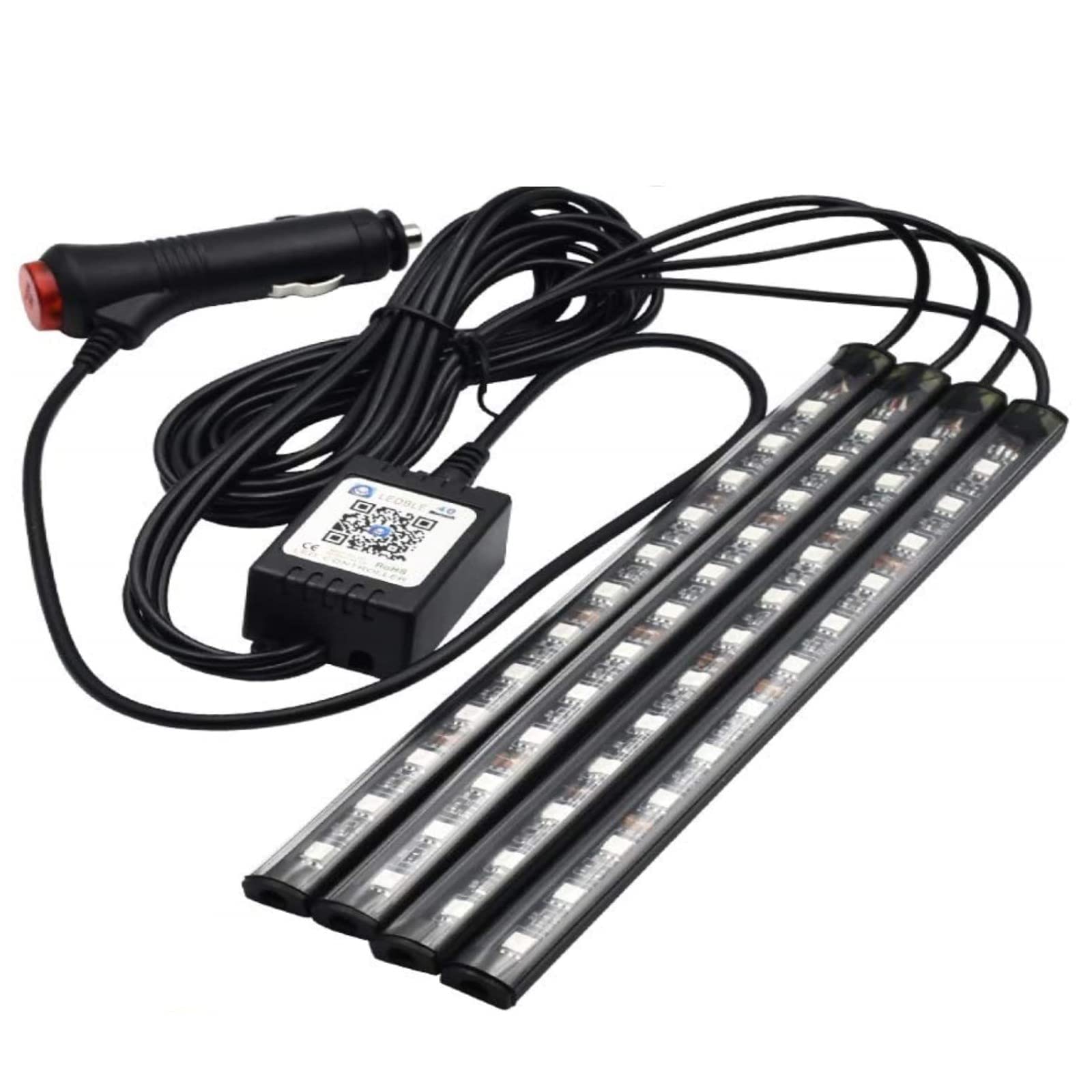 RGB Atmosphere Light for Cars & Bikes | 48 LED Bluetooth Interior Ambient Lighting Kit - Image 7