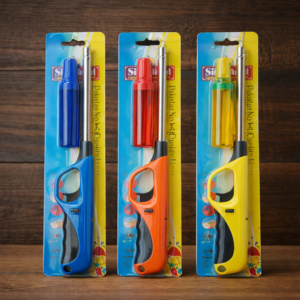 Refillable Gas Kitchen BBQ Candle Lighter with Gas Refill Bottle โ Long Nozzle Multipurpose Flame Lighter