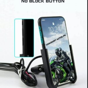 Motorcycle Mobile Holder With Charger Aluminium Body Durable And Convenient