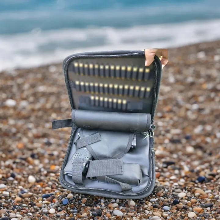 Tactical Hard Shell Pistol Carry Case with Multi Holders & Secure Zip Lock - Image 3