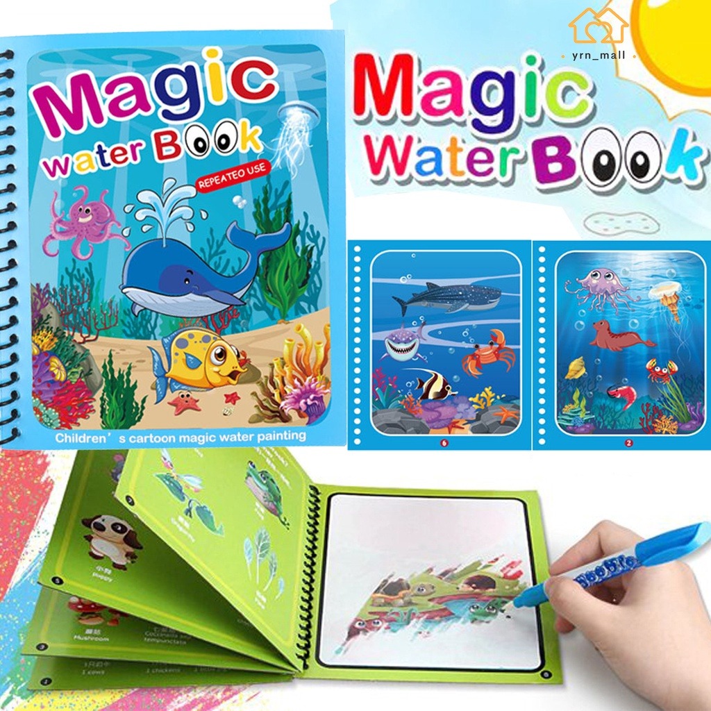 Magic Water Drawing Book for Kids – Reusable Mess-Free Coloring Book with Magic Pen - Image 2