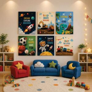 Set of 6 Premium Wall Art Photo Tiles – Modern Home Decor Sets 8x11