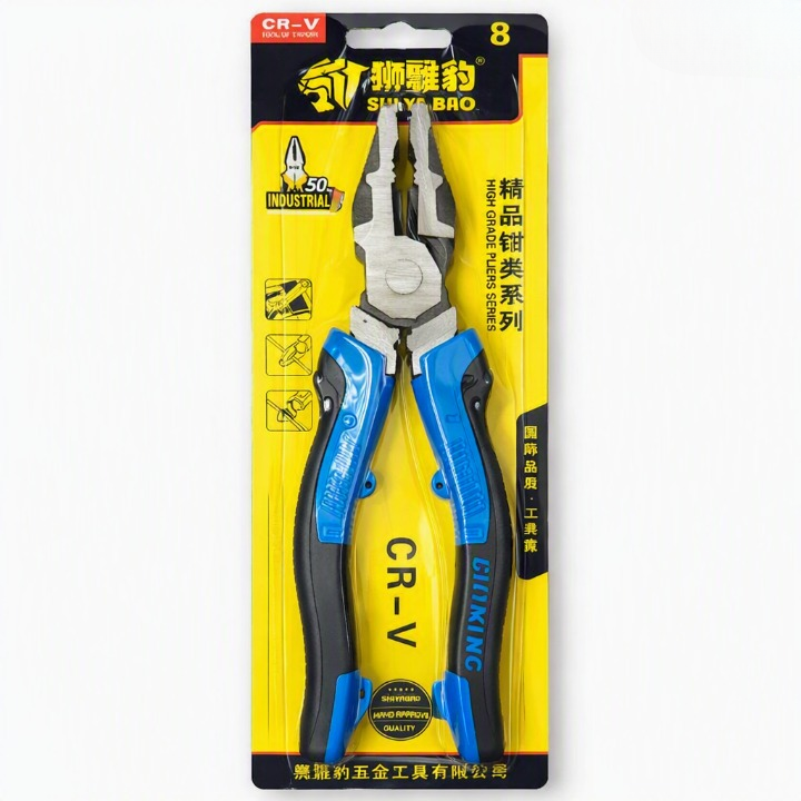 8 Inch CR-V Combination Pliers | Heavy Duty Multi-Purpose Cutting & Gripping Plier for Home & Professional Use - Image 2