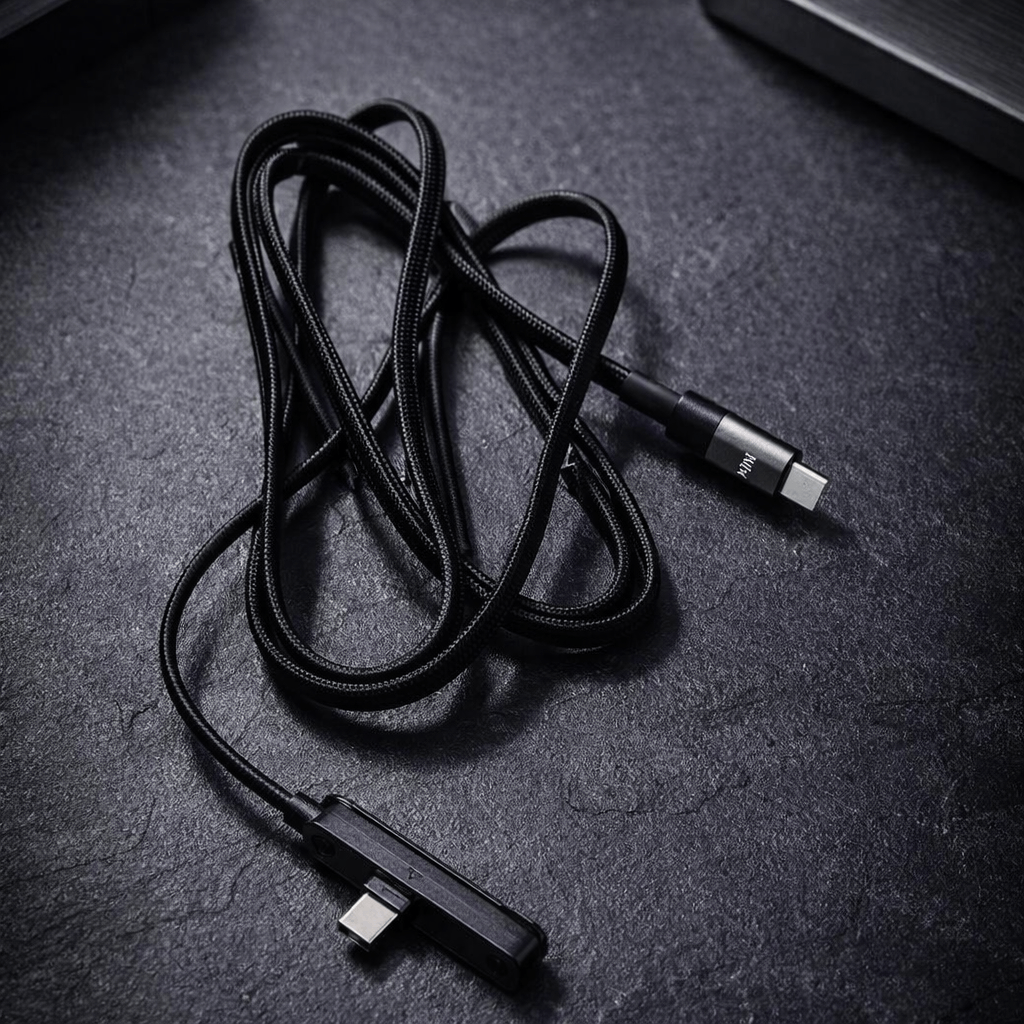 240W Ultra Fast USB-C to USB-C Charging Cable with Built-in Foldable Phone Stand โ Premium Braided Data Cord - Image 4