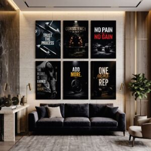 Set of 6 Premium Wall Art Photo Tiles – Modern Home Decor Sets 8x11