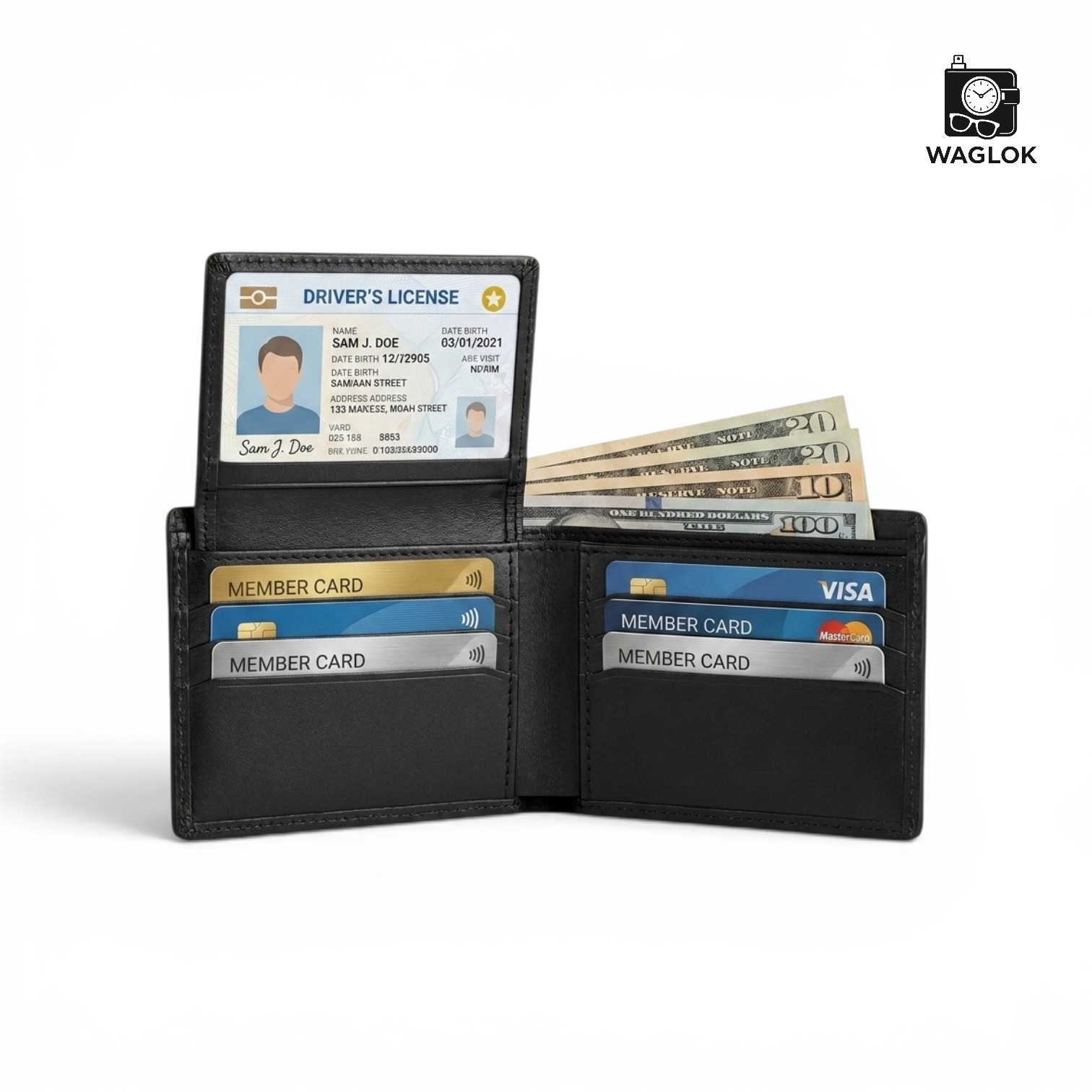 Men's Genuine Leather Bifold Wallet with Gift Box | Monogram Pattern RFID Card Holder Pocket Friendly Wallet - Image 4