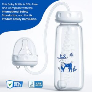 Hands-free Baby Feeding Bottle Capacity : 240ml (BPA-Free)