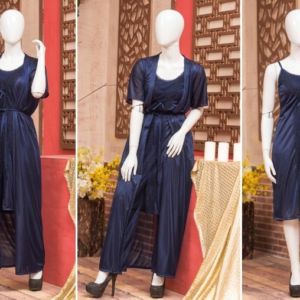 2 Pcs Premium Silk Nightwear Set With Lace | Satin Camisole & Shorts Sleepwear Free Size