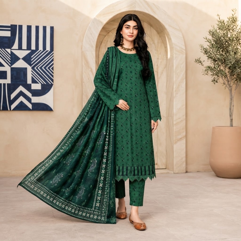 Salim Design 04 โ 3 Piece Printed Lawn Suit - Image 3