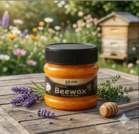 HHH 100% Natural Beewax - Premium Wood Seasoning & Furniture Polish for Restoration and Protection l 85g - Image 3